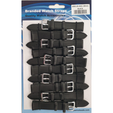 DK Black Leather Watch Straps, 18mm Width – Pack of 10 Replacement Watch Bands, Ref. 1005.05