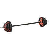 SPORTNOW 20kg Adjustable Barbell Weights Set with PU-Coated Plates & Non-Slip Grip – Home Gym Strength Training