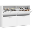 White 4-drawer shoe cabinet