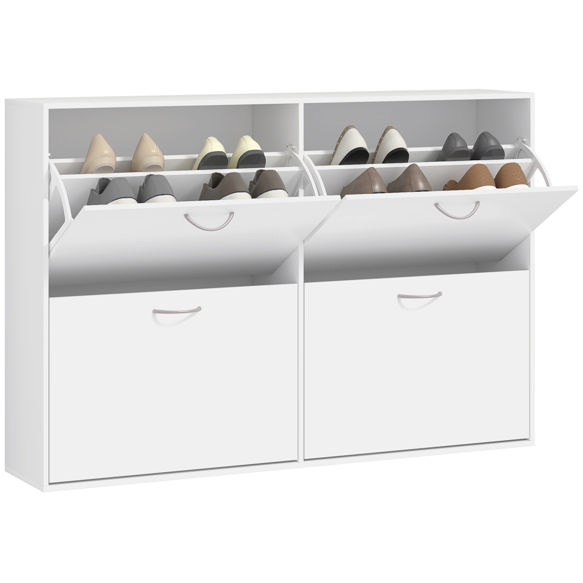 White 4-drawer shoe cabinet