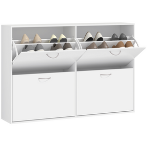 White 4-drawer shoe cabinet