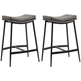HOMCOM grey curved upholstered bar stools