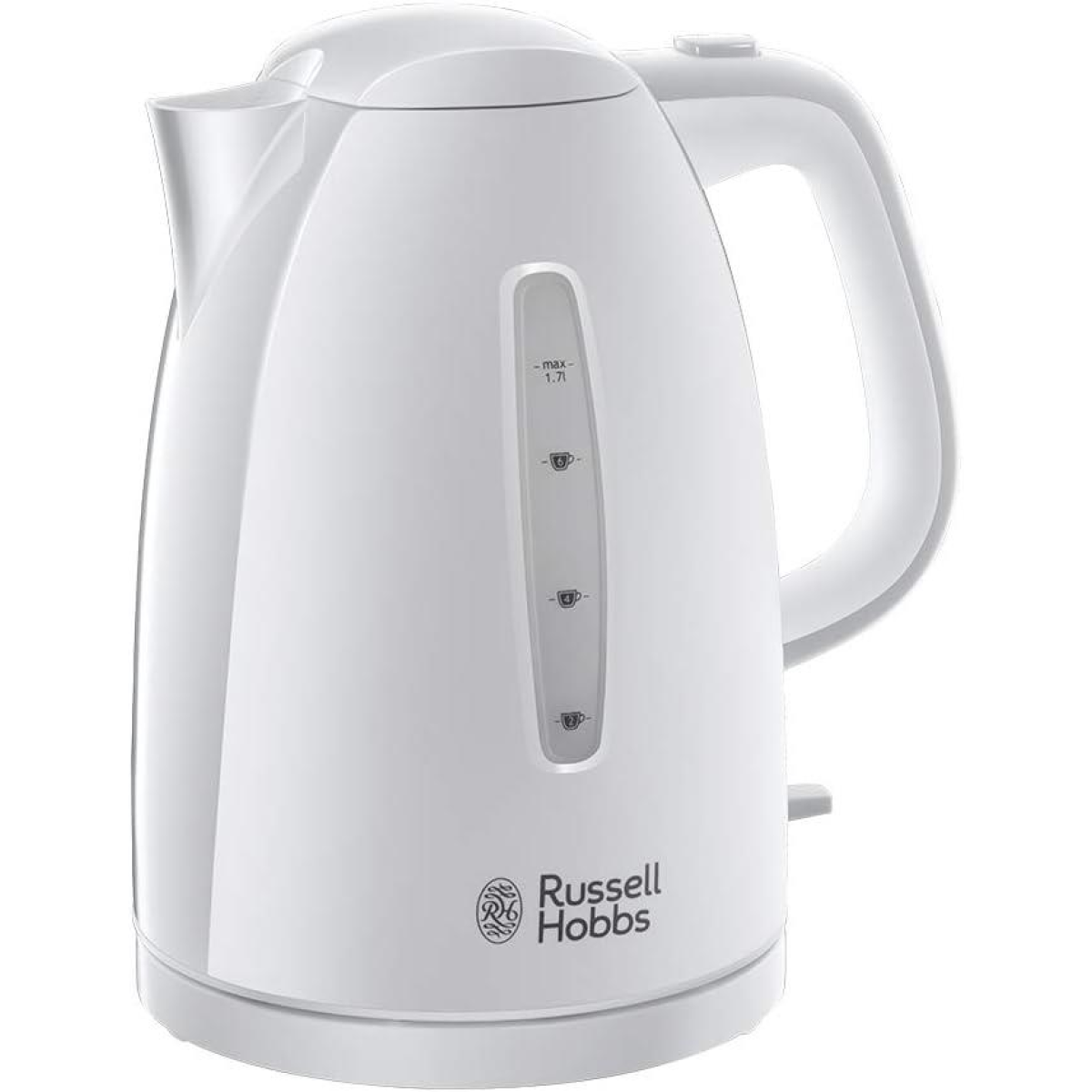 Russell Hobbs Textures 1.7L Cordless Electric Kettle with 3kW Fast Boil and Removable Anti-Scale Filter, White