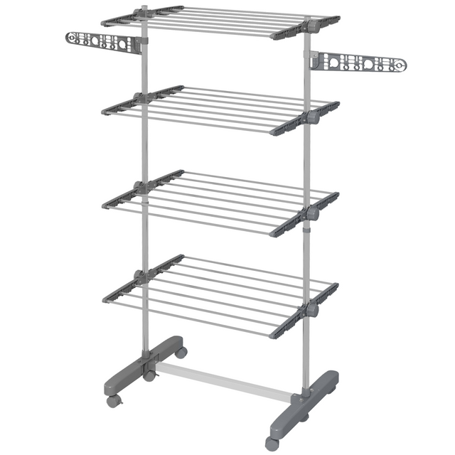 HOMCOM grey 4-tier clothes airer