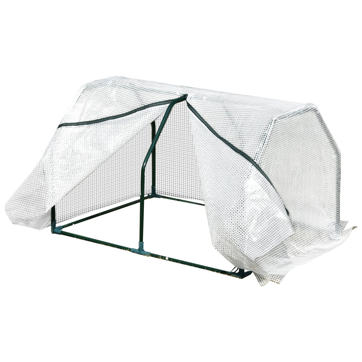 Outsunny Mini Greenhouse with Steel Frame, UV-Resistant Mesh Cover & Zip Door – 99 x 71 x 60cm, White