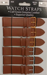 TNMR Tan Calf Regular Watch Straps, Card of 6 – Replacement Watch Bands in Tan
