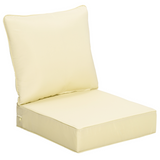 Outsunny Outdoor Seat and Back Cushion Set with 15cm Thick Filling – Deep Seating Garden Chair Cushions, Beige