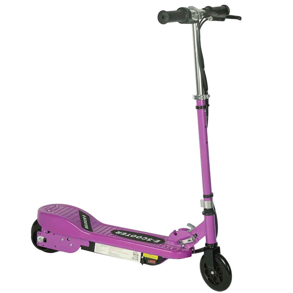 HOMCOM Foldable Electric Kids Scooter with Dual 12V Batteries, Adjustable Handlebar – Ride-On for Ages 7-14, Purple