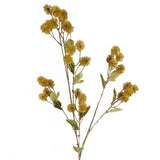 Leaf Craspedia Artificial Flower Stem with Plastic Flowers and Wired Stem – 85cm Home Decor, Yellow