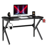HOMCOM Gaming Desk with Steel K-Frame, Cup Holder, Headphone Hook and Cable Management – 120cm Racing PC Desk