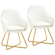 HOMCOM cream accent chairs set of 2