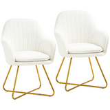 HOMCOM cream accent chairs set of 2