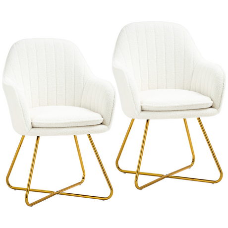 HOMCOM cream accent chairs set of 2
