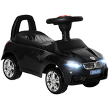 HOMCOM Ride-On Car for Toddlers with Steering Wheel, Horn & Under-Seat Storage – Foot-to-Floor Slider, Black