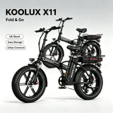 KOOLUX X11 Folding Electric Bike with 750W Motor, Dual 48V Batteries & Fat Tyres – 80–150km Range E-Bike
