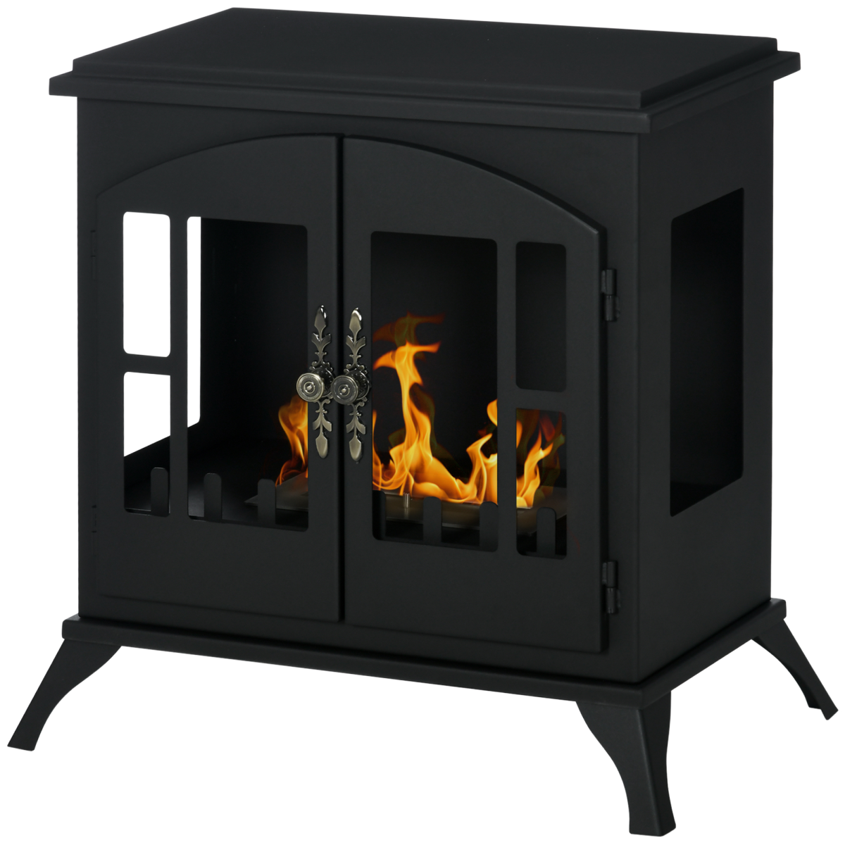 HOMCOM black freestanding bioethanol fireplace stove