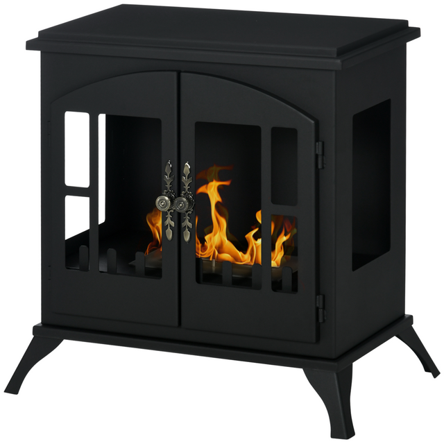 HOMCOM black freestanding bioethanol fireplace stove