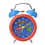 Widdop Superman Bell Alarm Clock WB100 – Red Iron Frame with Blue Bells, Kids Gift