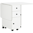 White drop leaf table with drawers