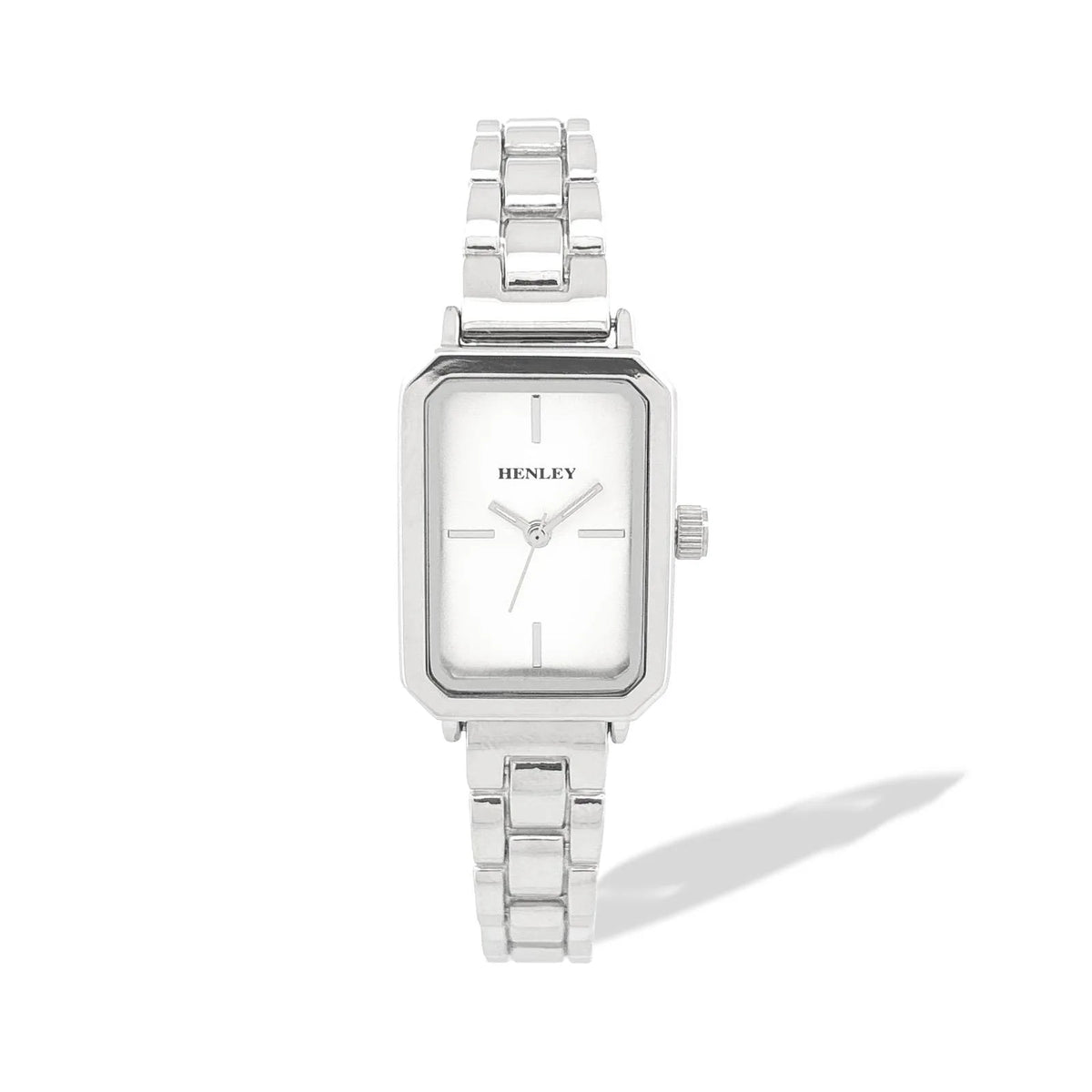 Henley Womens Mnimal Rectangular Bracelet Watch - Silver Tone