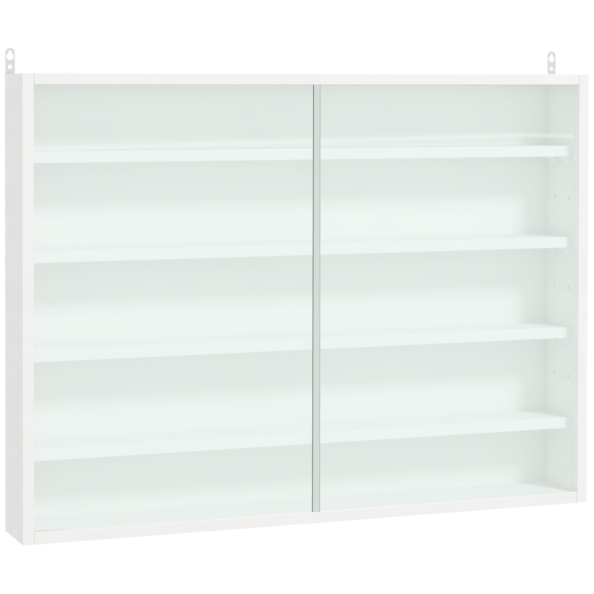 White glass door display cabinet
