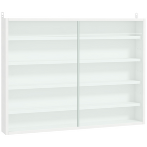 White glass door display cabinet