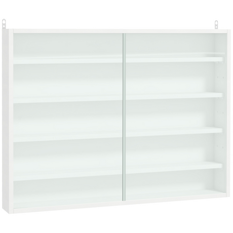 White glass door display cabinet