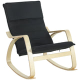 HOMCOM Rocking Lounge Chair with Headrest and Linen-Look Fabric – Relaxing Occasional Armchair, Black
