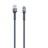 WYEFLOW 10W SuperStrand Braided USB to USB-C Charging & Data Cable 1m – Blue Aluminium Alloy