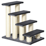 Pawhut Pet Stairs with Plush Covering and Sisal Scratching Posts – Dog and Cat Step Ladder, Particle Board