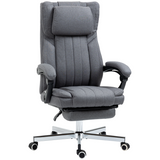 HOMCOM dark grey reclining office chair with footrest