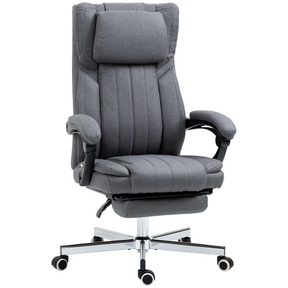 HOMCOM dark grey reclining office chair with footrest