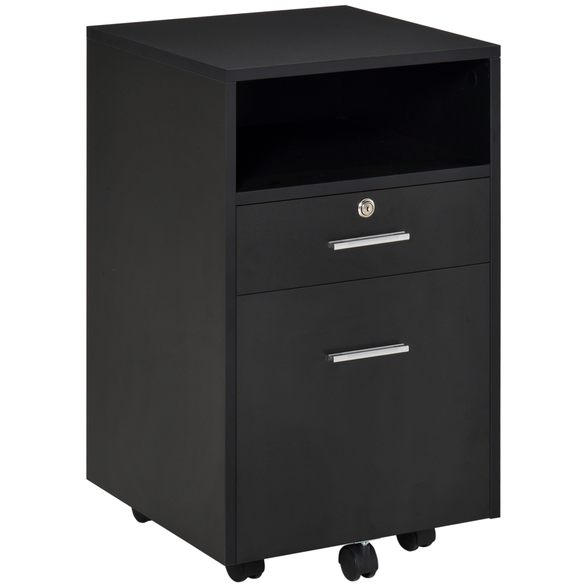 Vinsetto black mobile lockable file cabinet