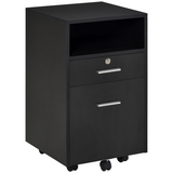 Vinsetto black mobile lockable file cabinet