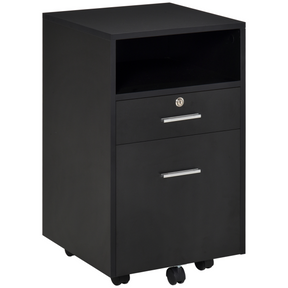 Vinsetto black mobile lockable file cabinet