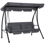 Dark grey 2-in-1 patio swing chair hammock bed