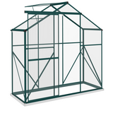 Outsunny 6 x 2.5ft Polycarbonate Greenhouse with Aluminium Frame & Sliding Door – Adjustable Vent, Green