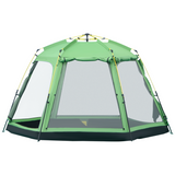 Outsunny 6 Person Pop-Up Camping Tent with 2 Doors, Mesh Windows & Carry Bag – 2000mm Waterproof Family Tent