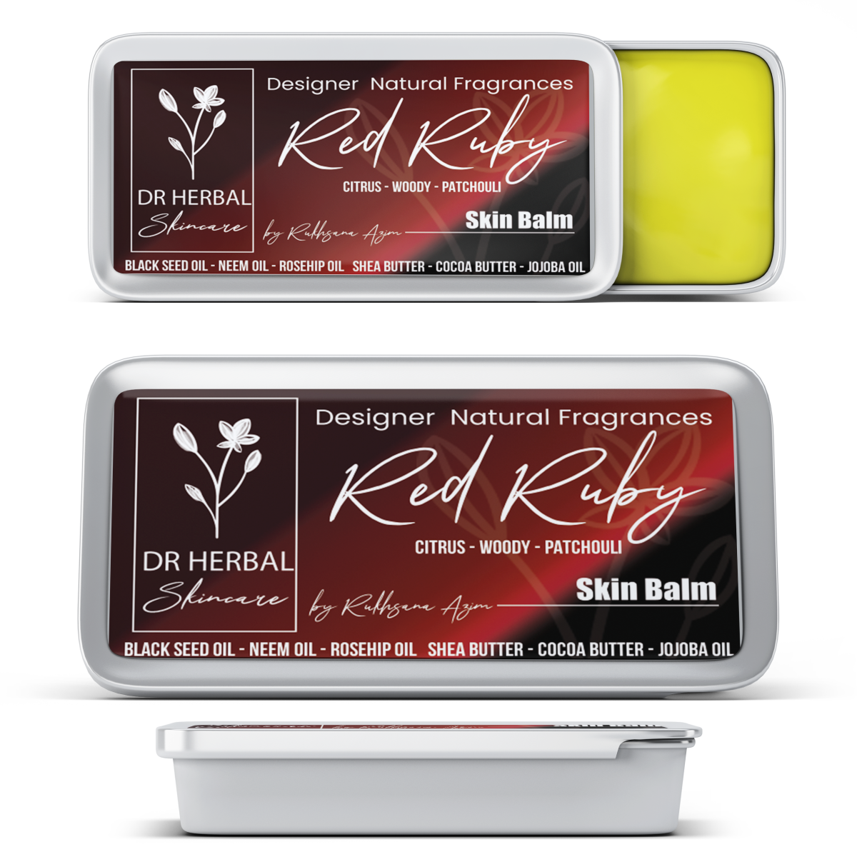 Dr Herbal Solid Fragrance Balm Red Ruby 20g – Floral, Fresh & Citrus Solid Fragrance for Women