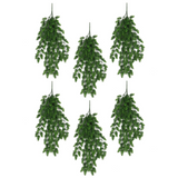 Pack of 6 x Hanging UV and Fire Resistant Artificial Clustered Fern Plant 128cm