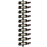 HOMCOM Wall Mounted Wine Rack for 10 Bottles – 10-Tier Powder Coated Steel Horizontal Storage, Black
