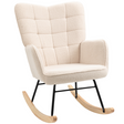 HOMCOM beige wingback nursing rocking chair