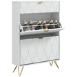 HOMCOM slim white flip drawer shoe cabinet