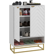 HOMCOM chevron door shoe cabinet