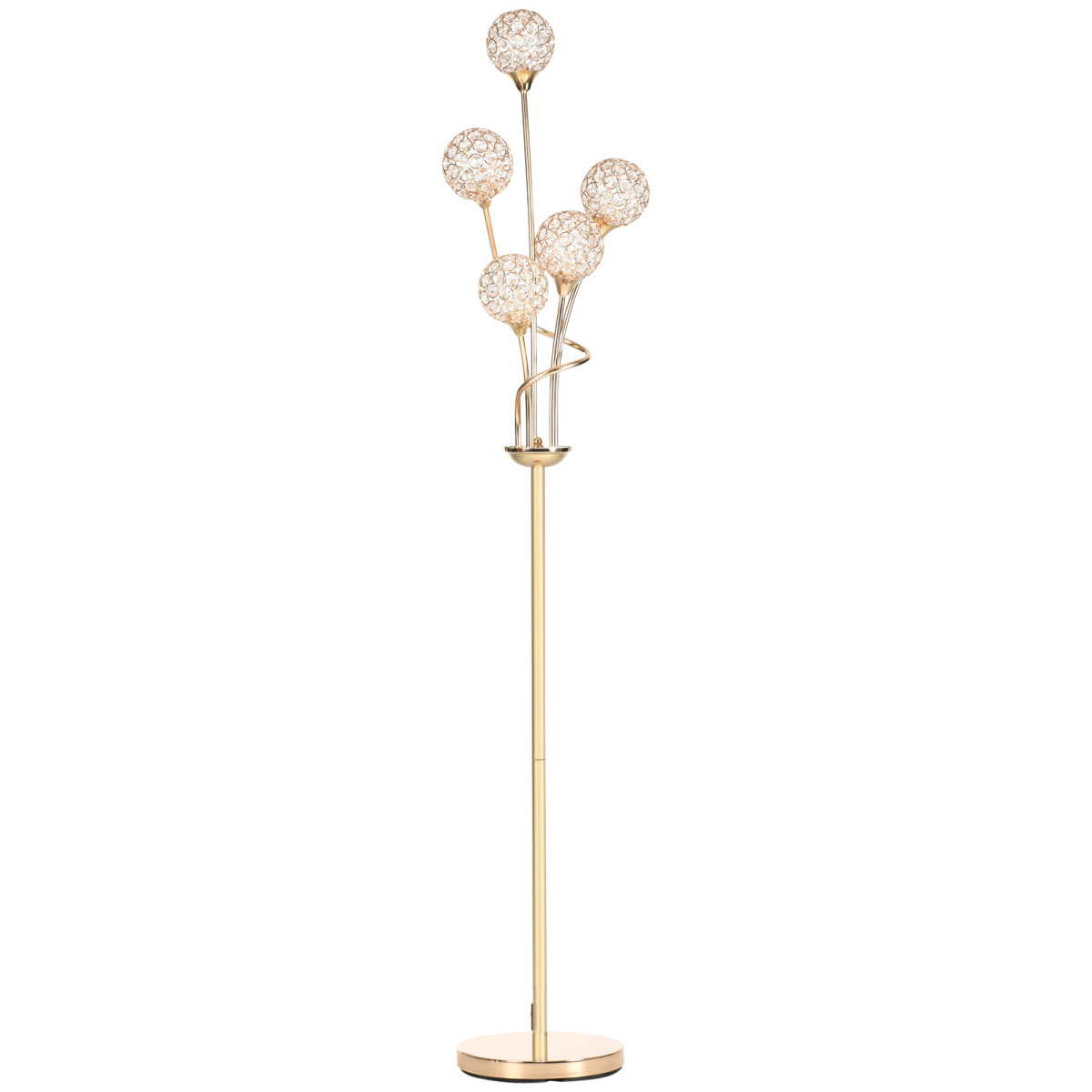 Gold crystal 5-light floor lamp