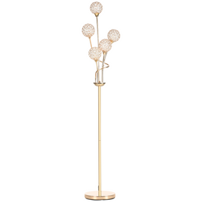 Gold crystal 5-light floor lamp