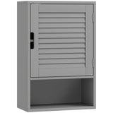 HOMCOM Wall Mounted Bathroom Cabinet with Adjustable Shelves, Louvred Door – 40 x 20 x 60 cm, Grey