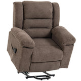 HOMCOM Oversized Riser Recliner Chair with Massage and Heat, Power Lift, Wide Seat and Back, Brown