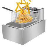 ZOKOP EH81 6L Stainless Steel Electric Deep Fryer, 2500W – Single Tank Fryer with Basket & Lid, UK Plug