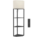 HOMCOM Corner Floor Lamp with Shelves and Lights